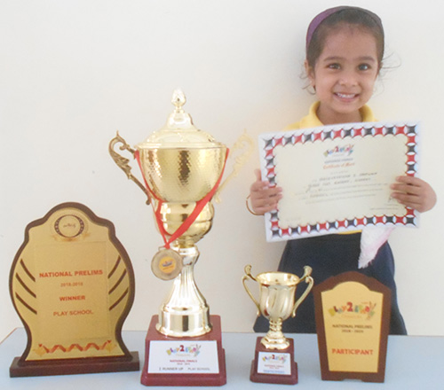 Sakeena Fatema Campwala Nursery 2nd Position at National Level