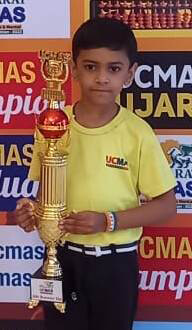 Vansh Thakkar Jr. KG-E 5th Runnerup Trophy in Z1 Category for UCMAS 17th Gujarat Championship 2022